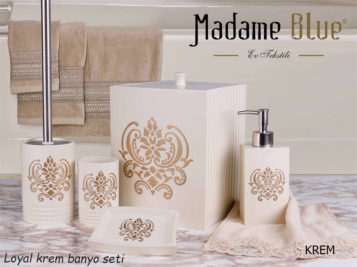 MADAME BLUE POLYESTER 5'Lİ BANYO SETİ