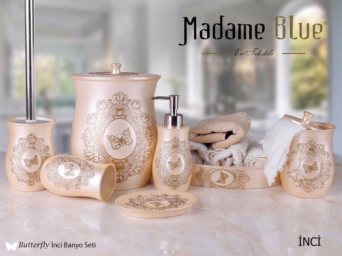 MADAME BLUE POLYESTER 5'Lİ BANYO SETİ