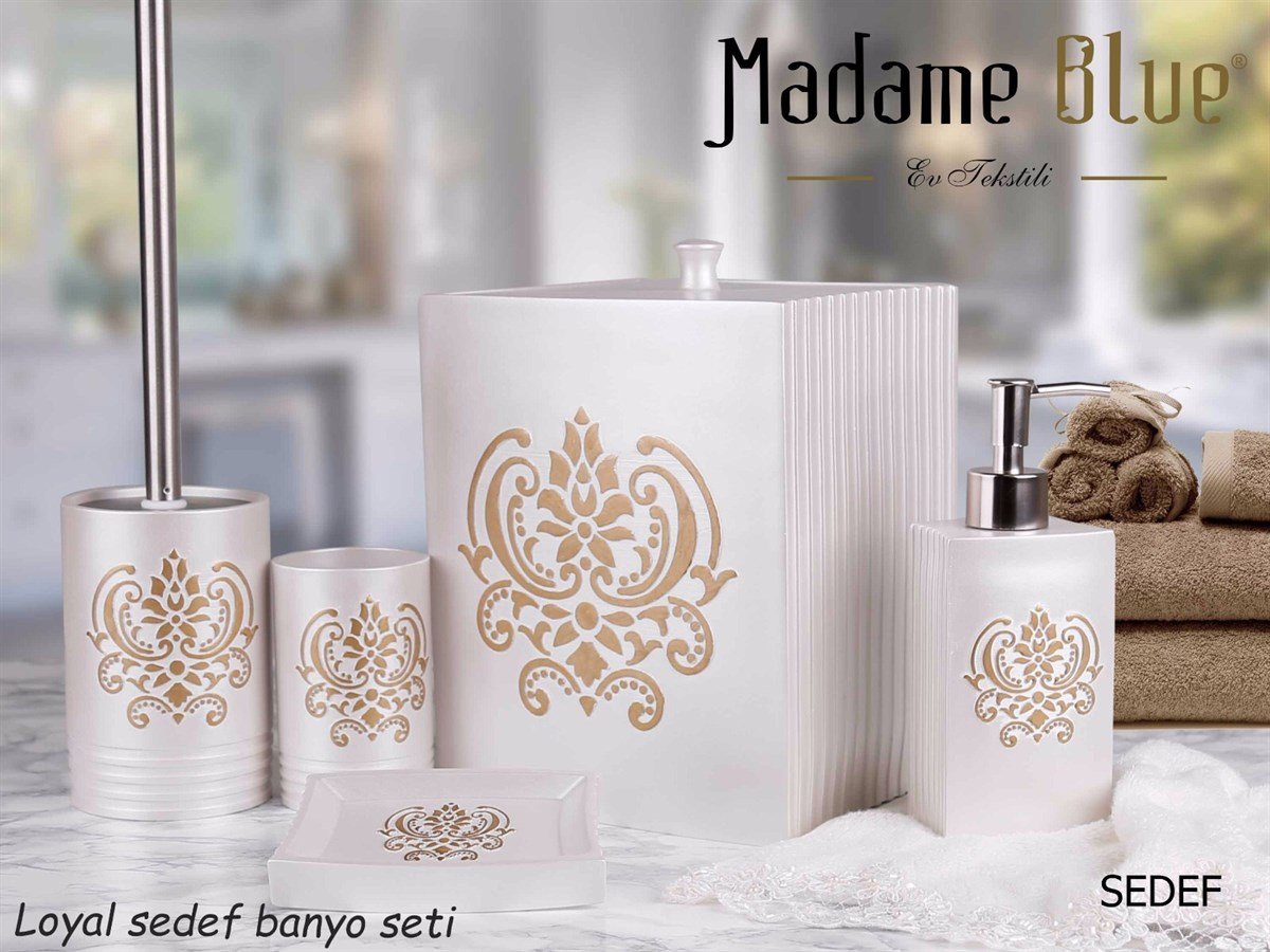 MADAME BLUE POLYESTER 5'Lİ BANYO SETİ