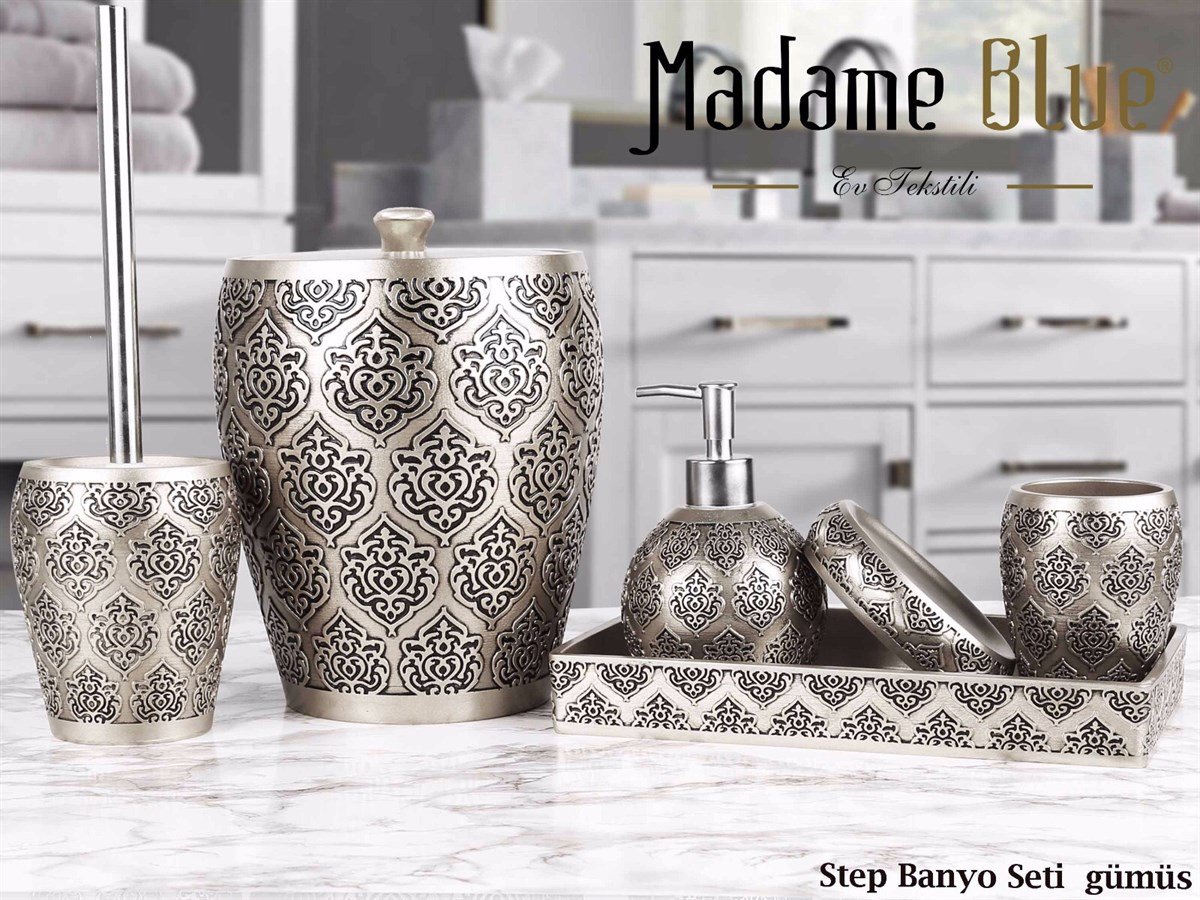 MADAME BLUE POLYESTER 5'Lİ BANYO SETİ