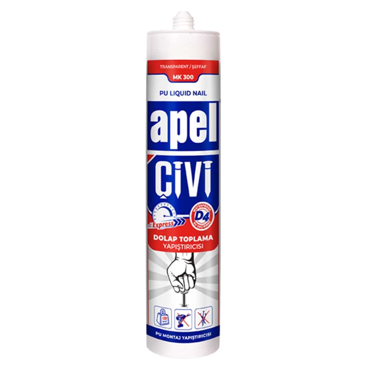 APEL MK300 SIVI ÇİVİ DOLAP TOPLAMA YAPIŞTIRICISI ŞEFFAF 390 GR