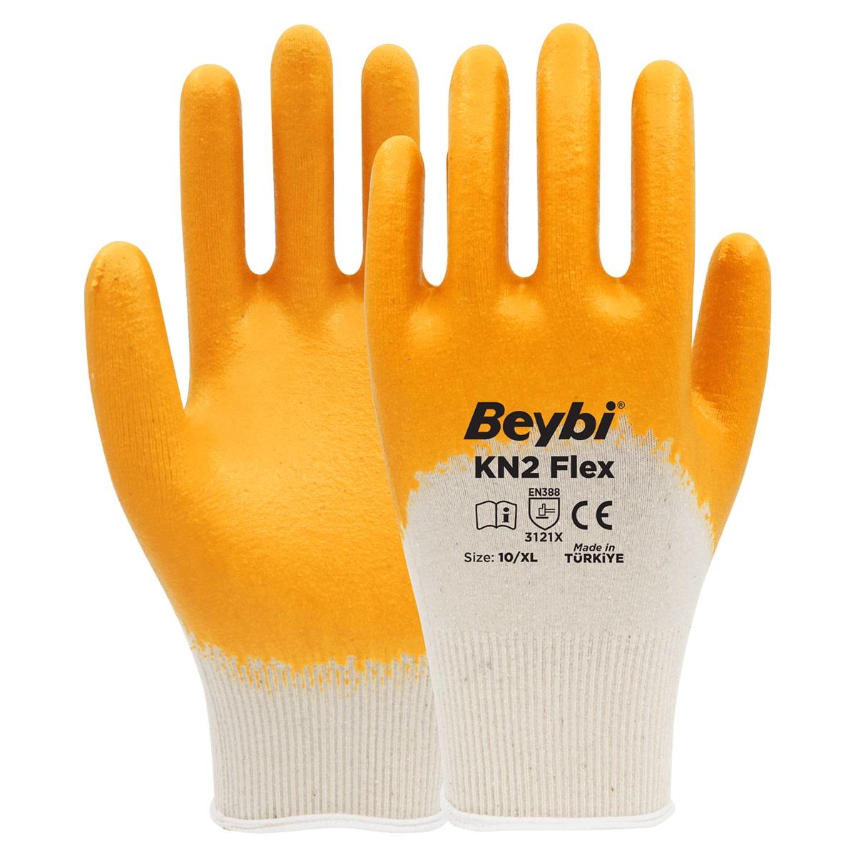 Beybi KN2 Flex Nitril Kaplı Pamuk Eldiven No:10 XL