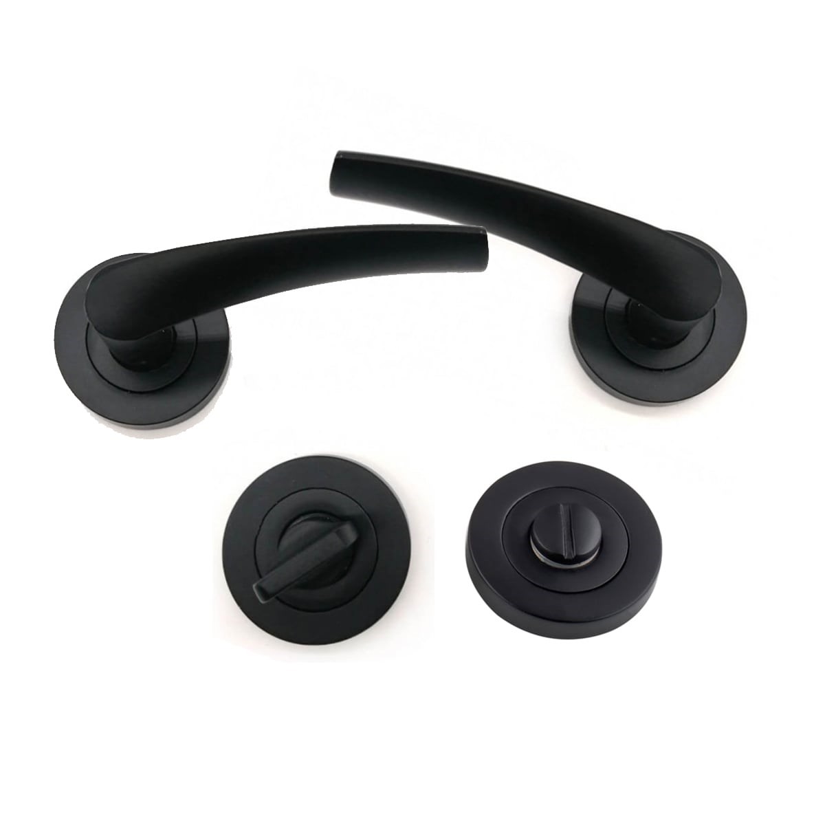 Bravo Rozetli Kapı Kolu Mat Siyah