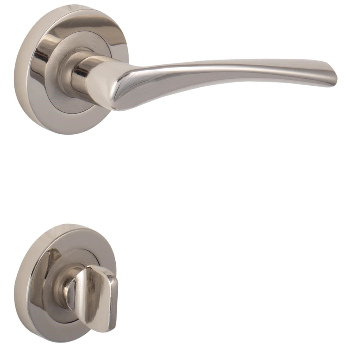 Bravo Rozetli Kapı Kolu Nikel|Saten