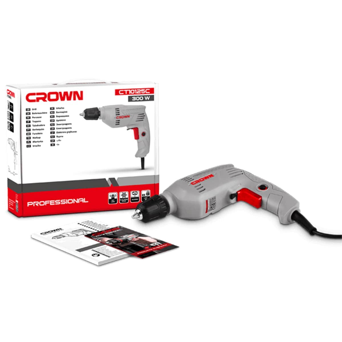 CROWN CT10125C Darbesiz Matkap 6 mm 300 W