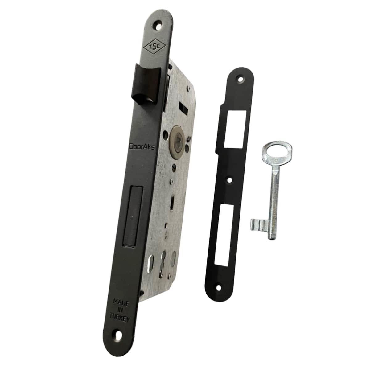 DoorAks İç Kapı Kilidi 23*40 mm Mat Siyah Oval