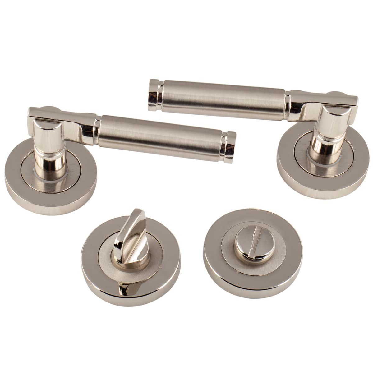 Egemen Rozetli Kapı Kolu Nikel|Saten