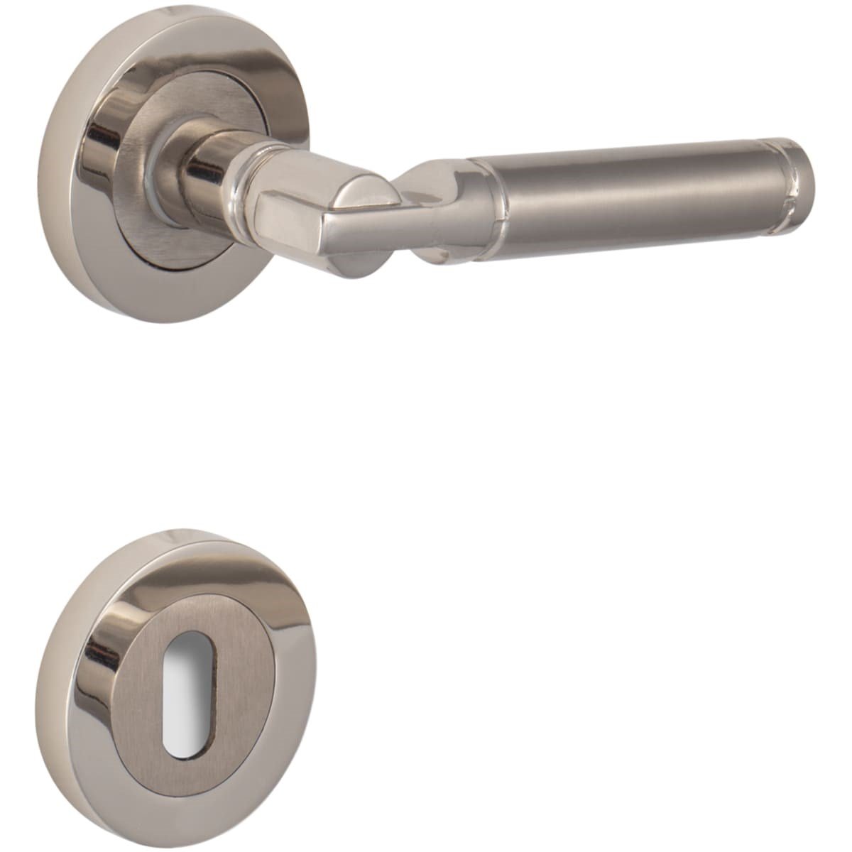 Egemen Rozetli Kapı Kolu Nikel|Saten