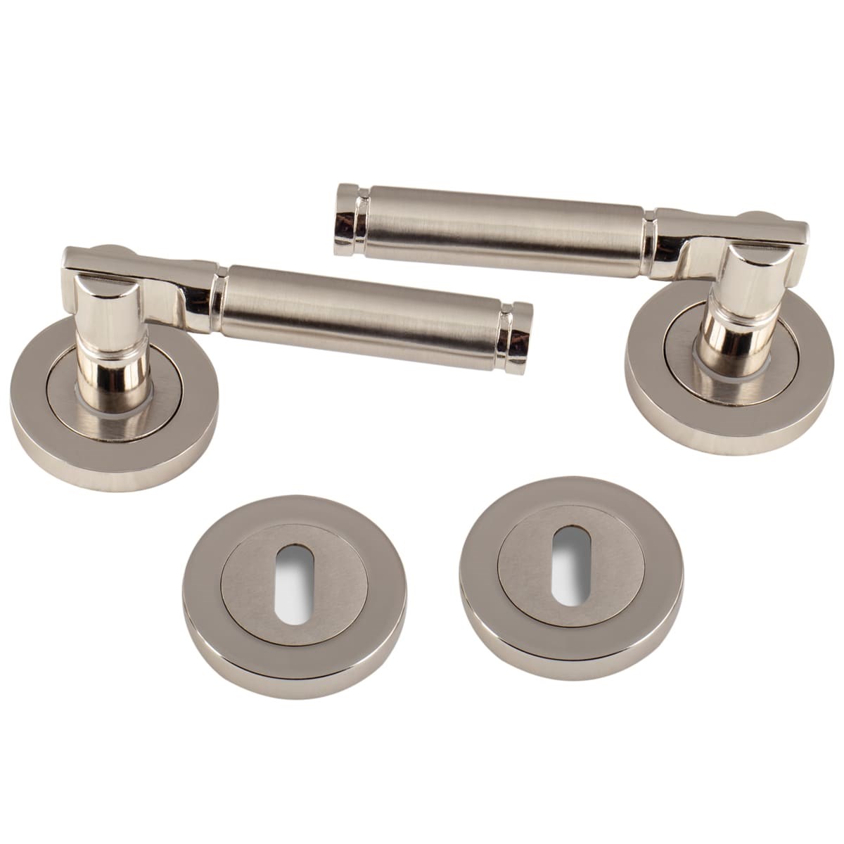 Egemen Rozetli Kapı Kolu Nikel|Saten