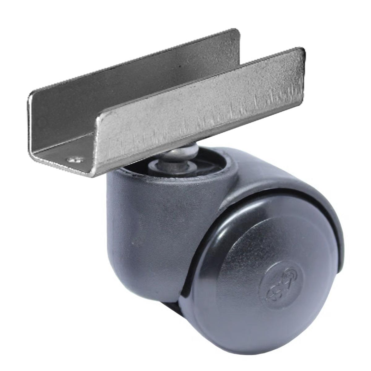 ERTEK 1414 - Plastik Büro Tipi Uzun U Tablalı Siyah Teker