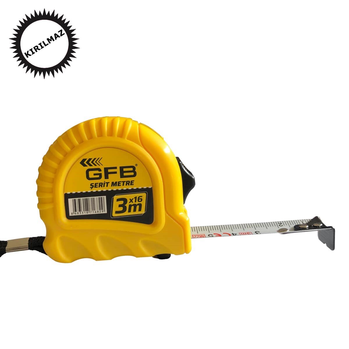 Gfb 16 mm-3 Metre Kırılmaz Çelik Şerit Metre