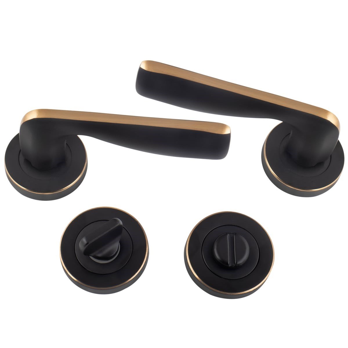 Ilgaz Yuvarlak Rozetli Kapı Kolu Siyah | Altın