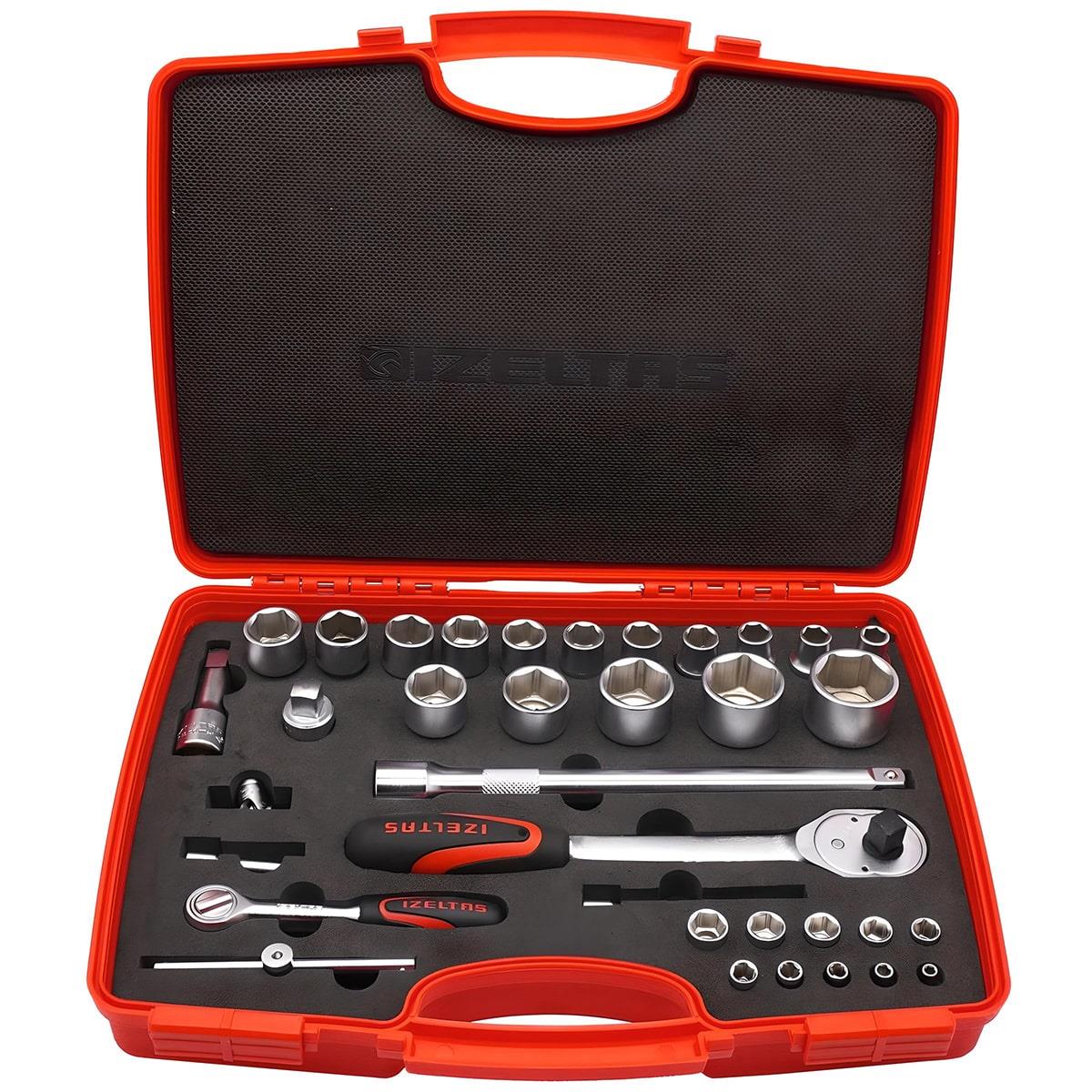 İZELTAŞ 35 Parça 1/4 - 1/2 Altı Köşe Lokma Anahtar Takımı