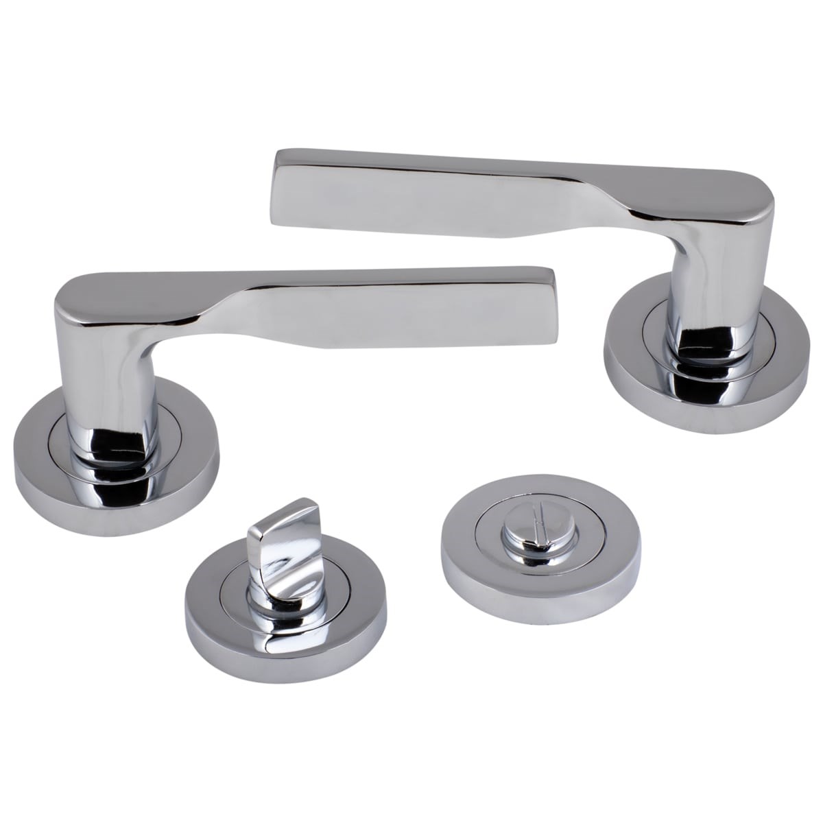 Özen Alm. Petra Yuvarlak Rozetli Kapı Kolu Krom