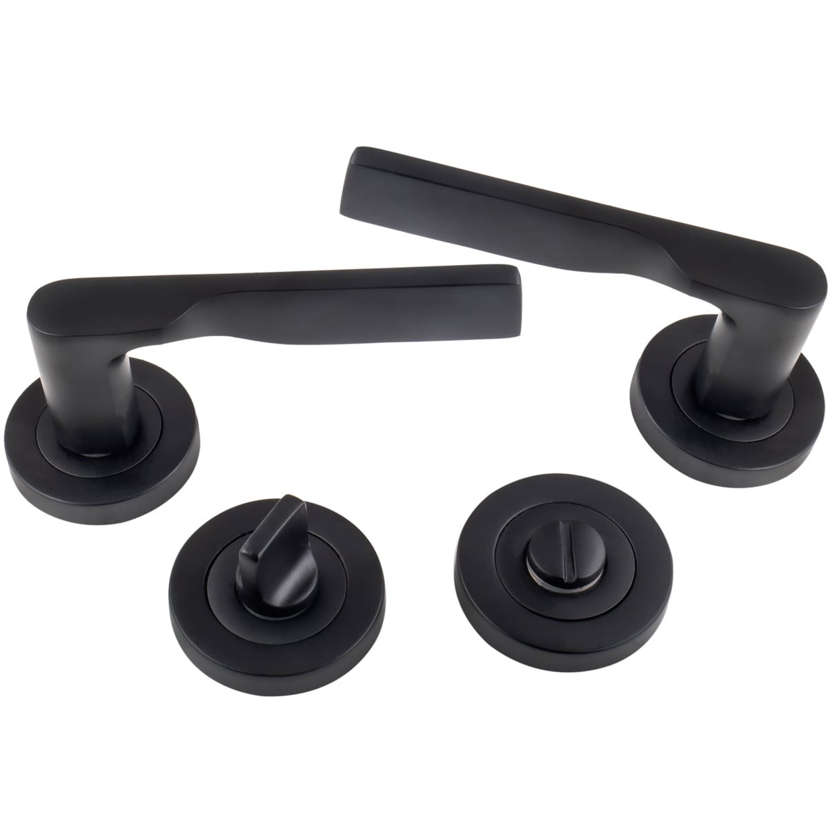 Özen Alm. Petra Yuvarlak Rozetli Kapı Kolu M.Siyah