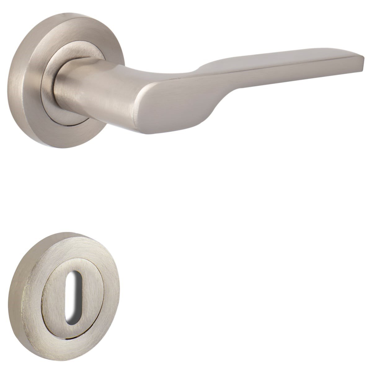 Özen Alm. Petra Yuvarlak Rozetli Kapı Kolu İnox