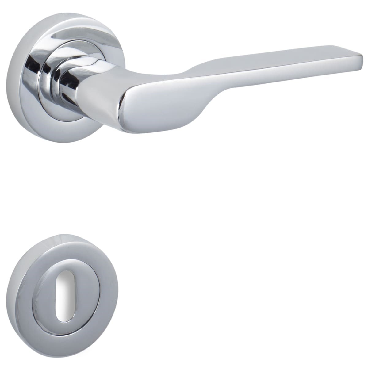 Özen Alm. Petra Yuvarlak Rozetli Kapı Kolu Krom