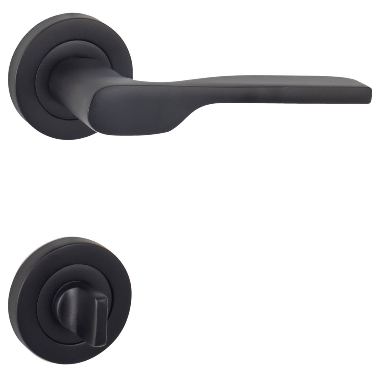 Özen Alm. Petra Yuvarlak Rozetli Kapı Kolu M.Siyah