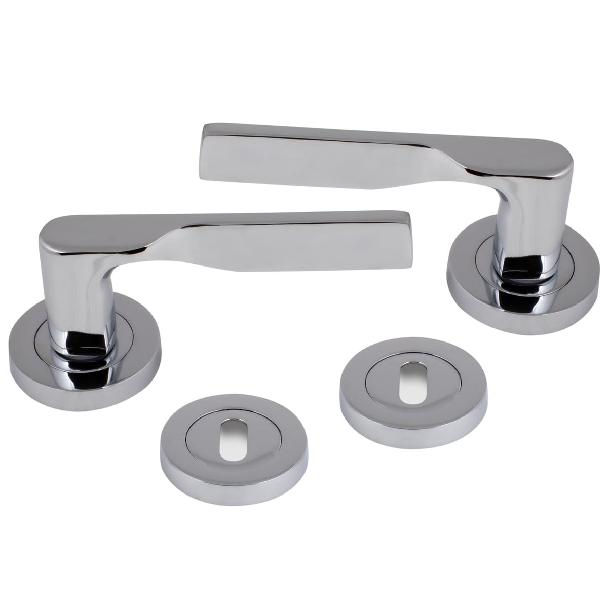 Özen Alm. Petra Yuvarlak Rozetli Kapı Kolu Krom