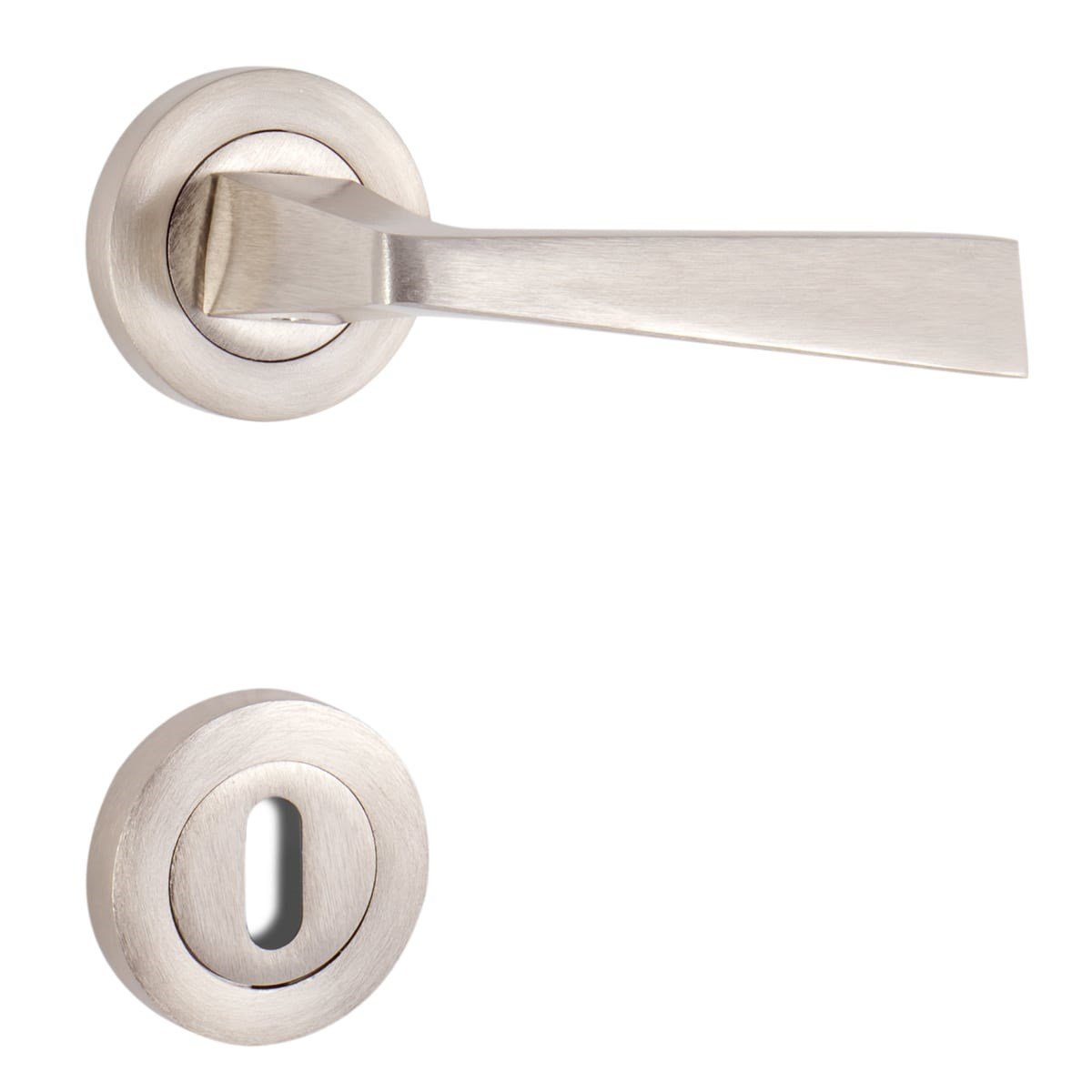 ÖZEN ALM. PİRAMİT YUVARLAK ROZETLİ KAPI KOLU İNOX