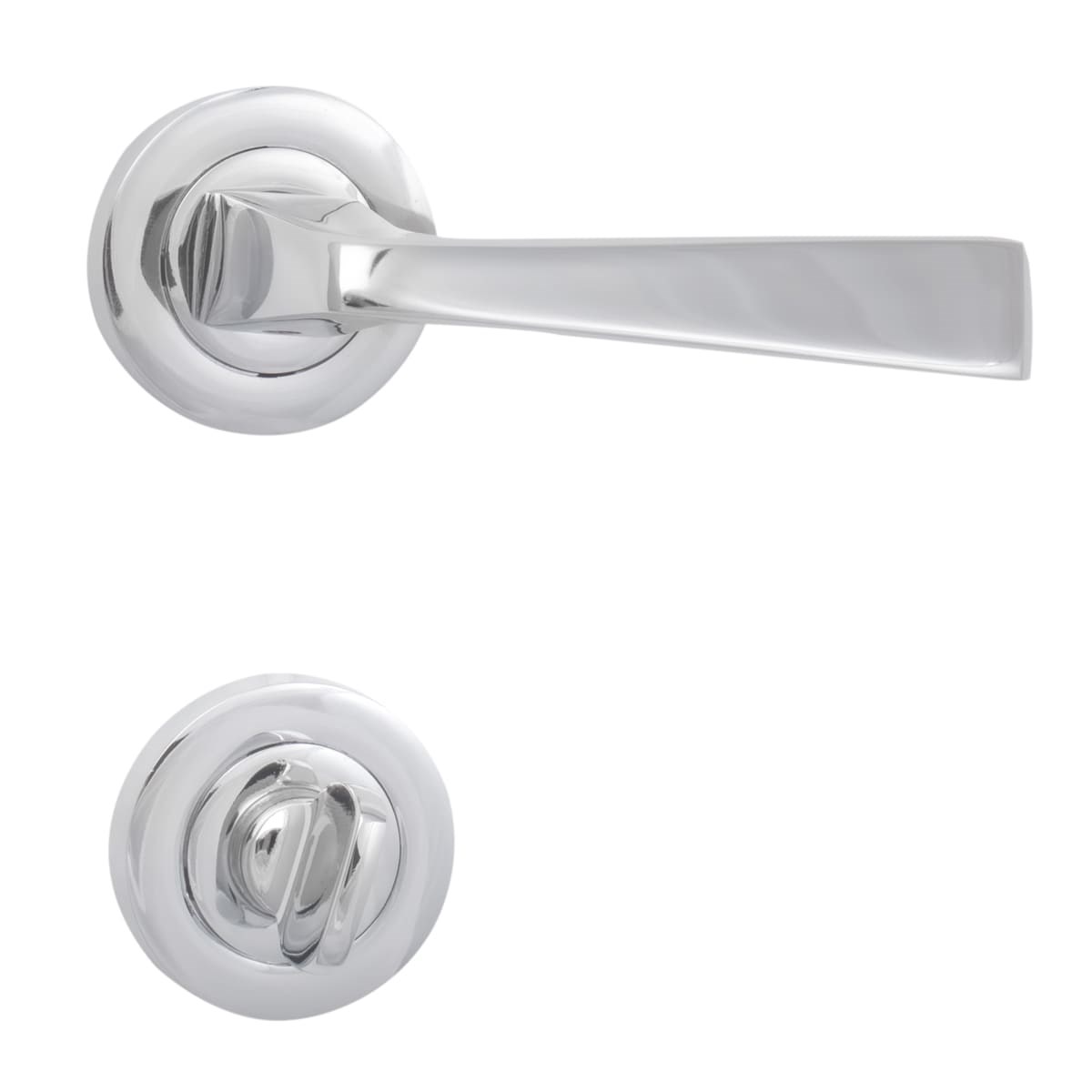 ÖZEN ALM. PİRAMİT YUVARLAK ROZETLİ KAPI KOLU KROM