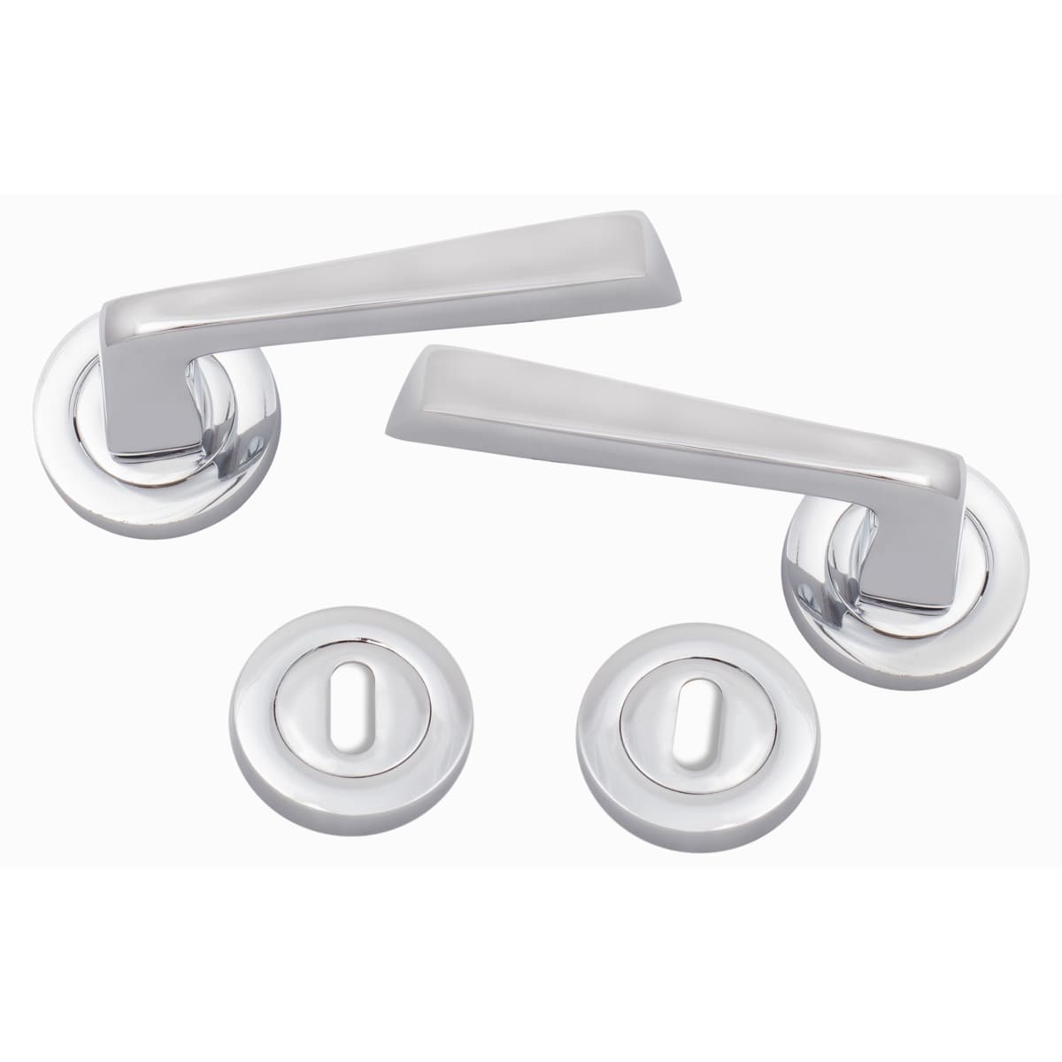 ÖZEN ALM. PİRAMİT YUVARLAK ROZETLİ KAPI KOLU KROM