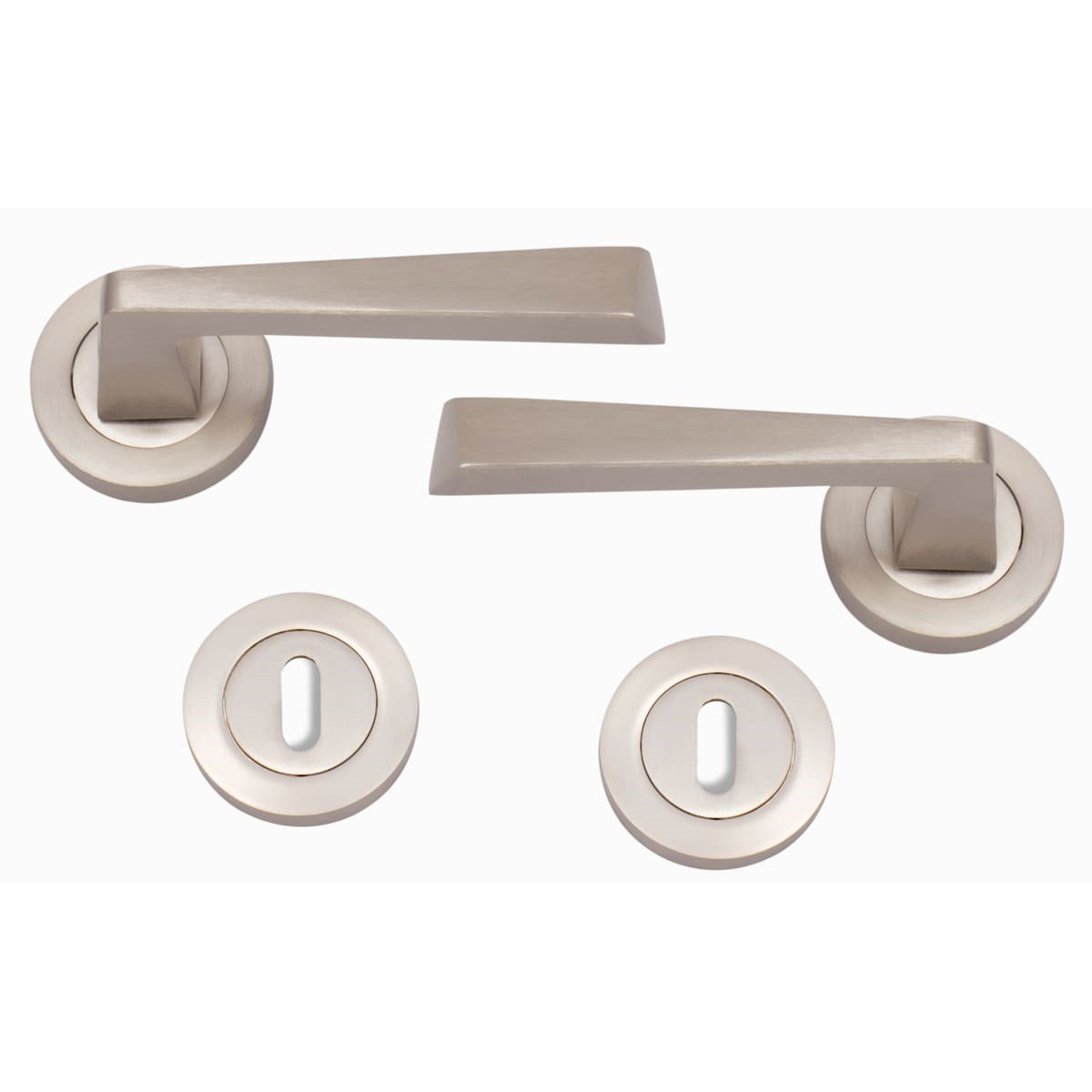 ÖZEN ALM. PİRAMİT YUVARLAK ROZETLİ KAPI KOLU İNOX