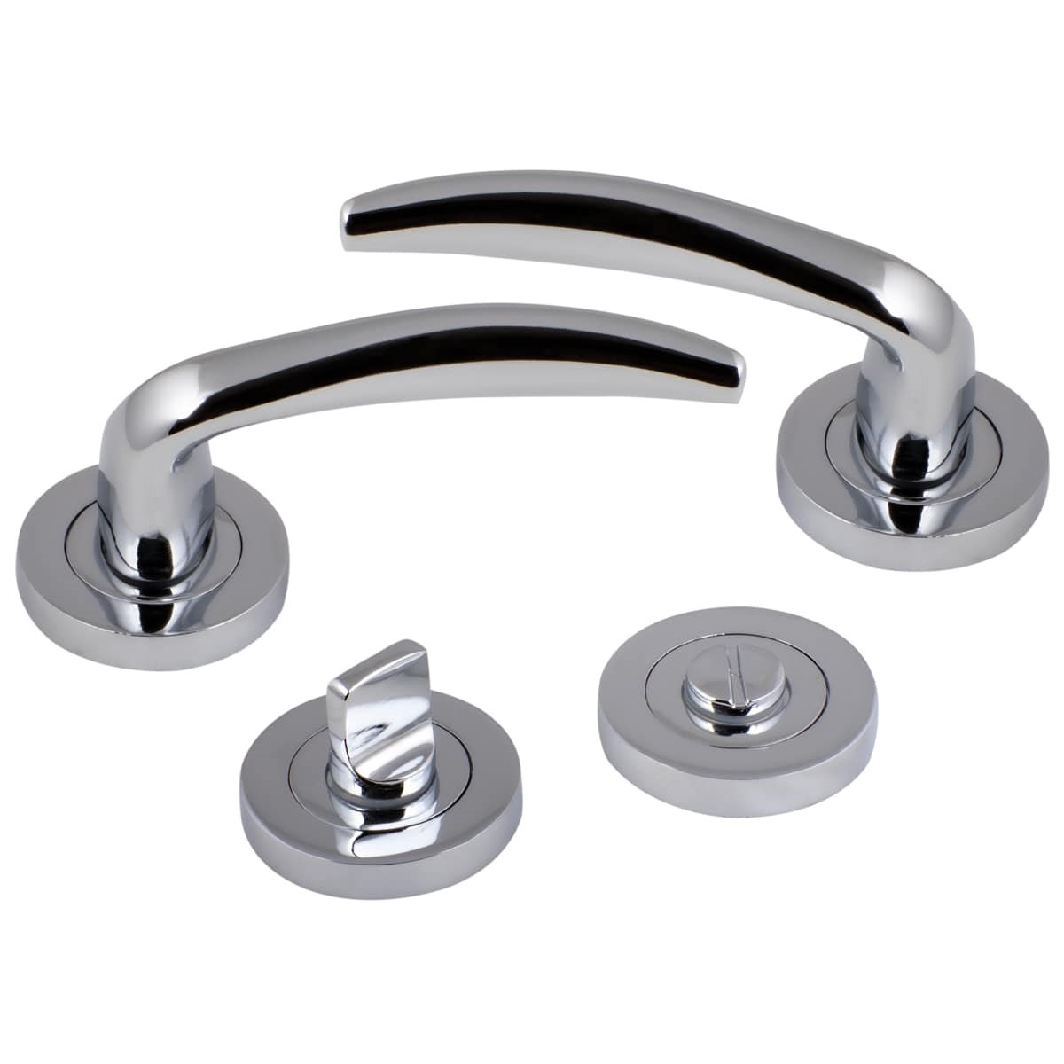 Özen Alm. Trim Yuvarlak Rozetli Kapı Kolu Krom