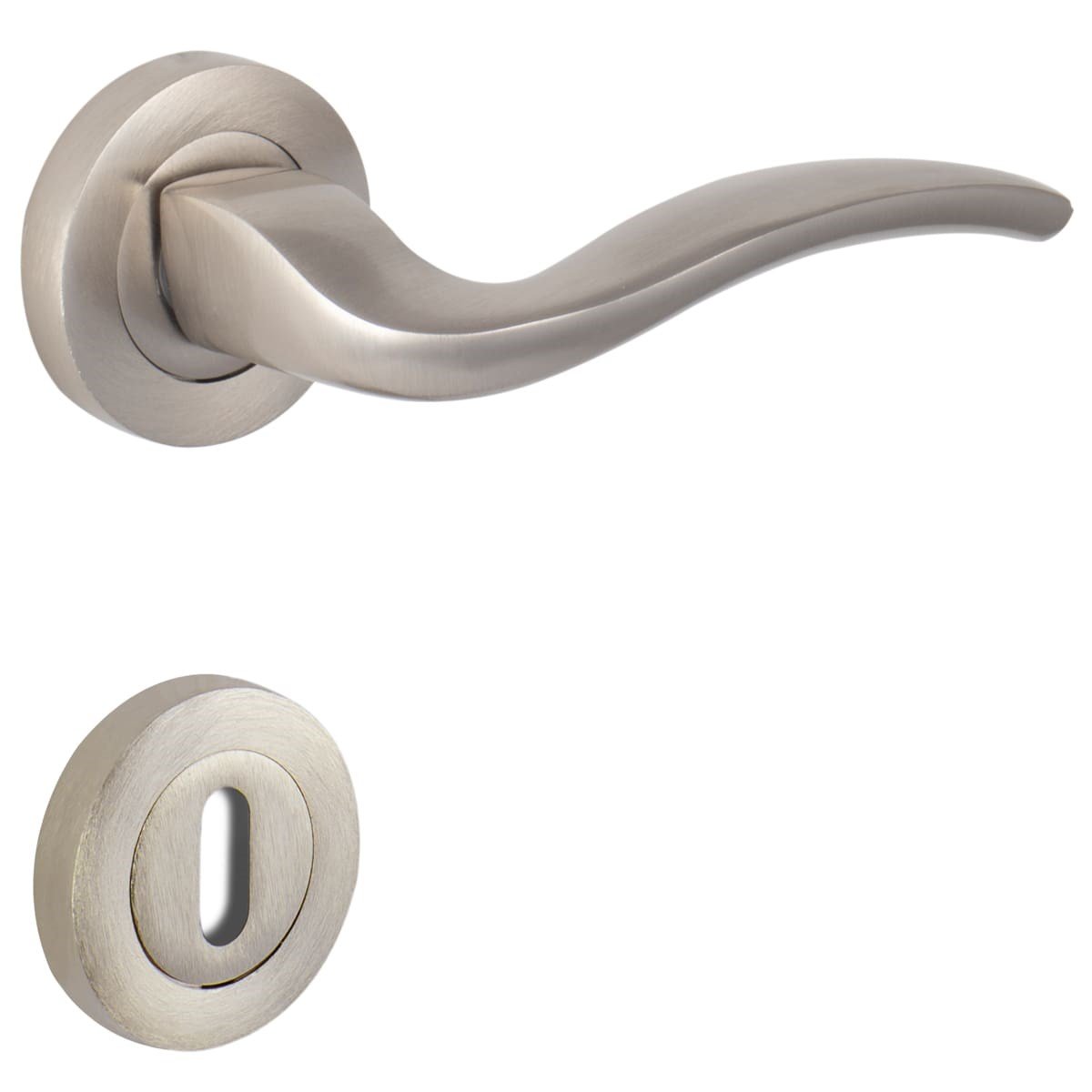 Özen Alm. Trim Yuvarlak Rozetli Kapı Kolu İnox