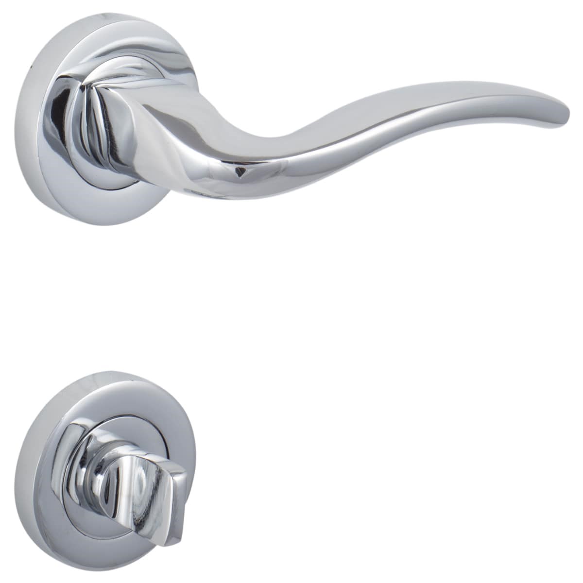 Özen Alm. Trim Yuvarlak Rozetli Kapı Kolu Krom