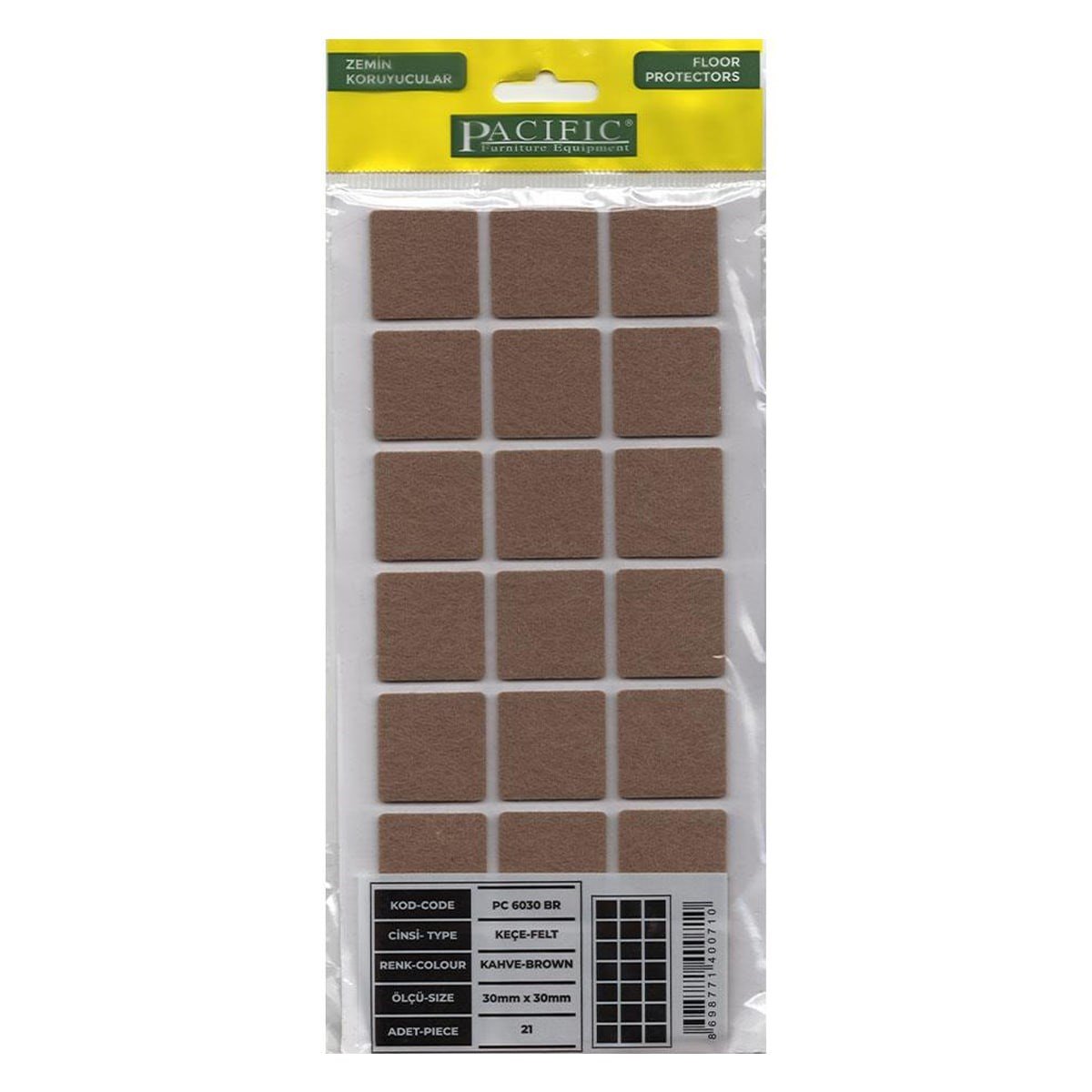 Pacıfıc Kahverengi Keçe-30*30 mm