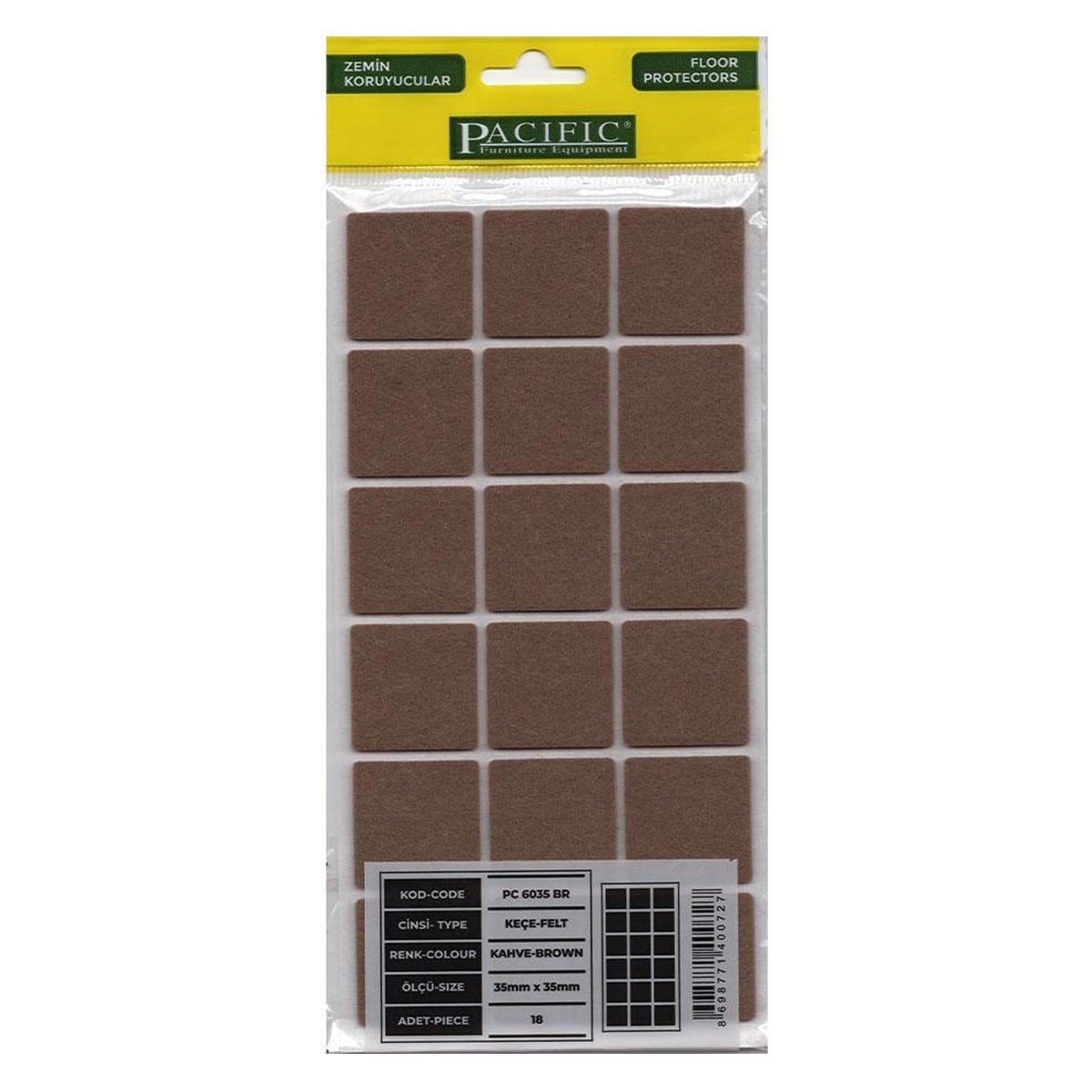 Pacıfıc Kahverengi Keçe-35*35 mm