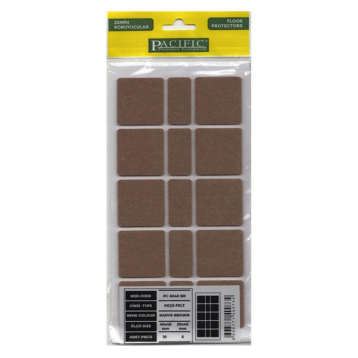 Pacıfıc Kahverengi Keçe-40*40/20*40 mm