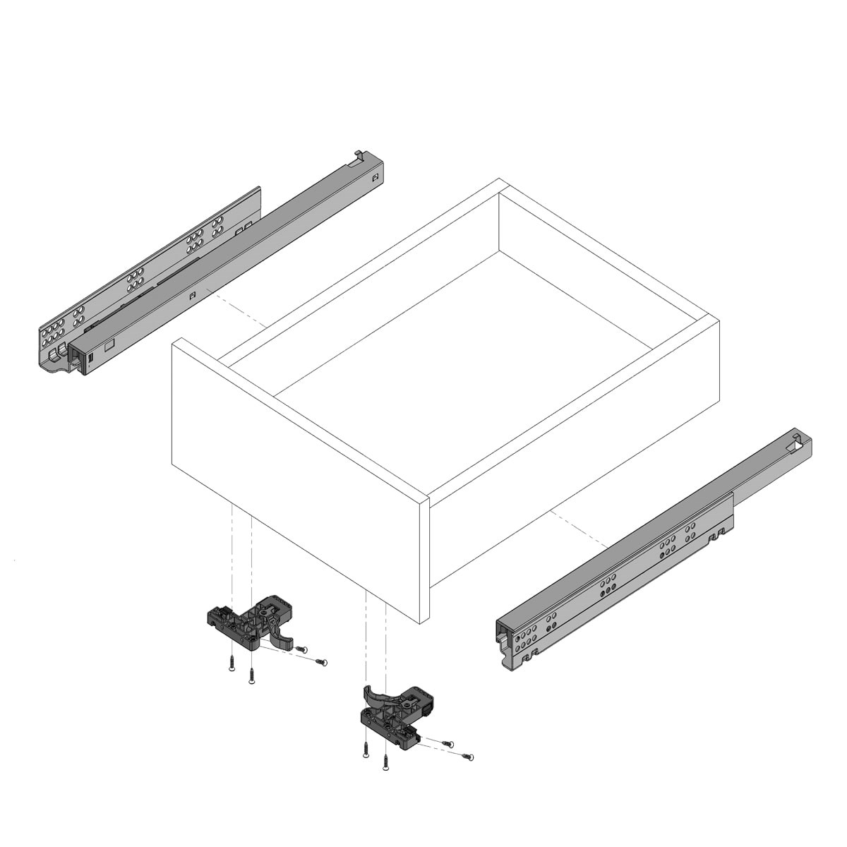 Samet Smart Slide Tam Açılım Frenli Çekmece Rayı (Mandal Dahil)