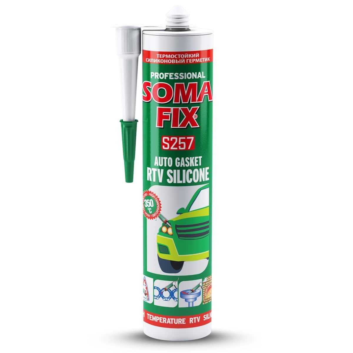 Somafix S257 350° Isıya Dayankılı Silikon Kırmızı 280 ml