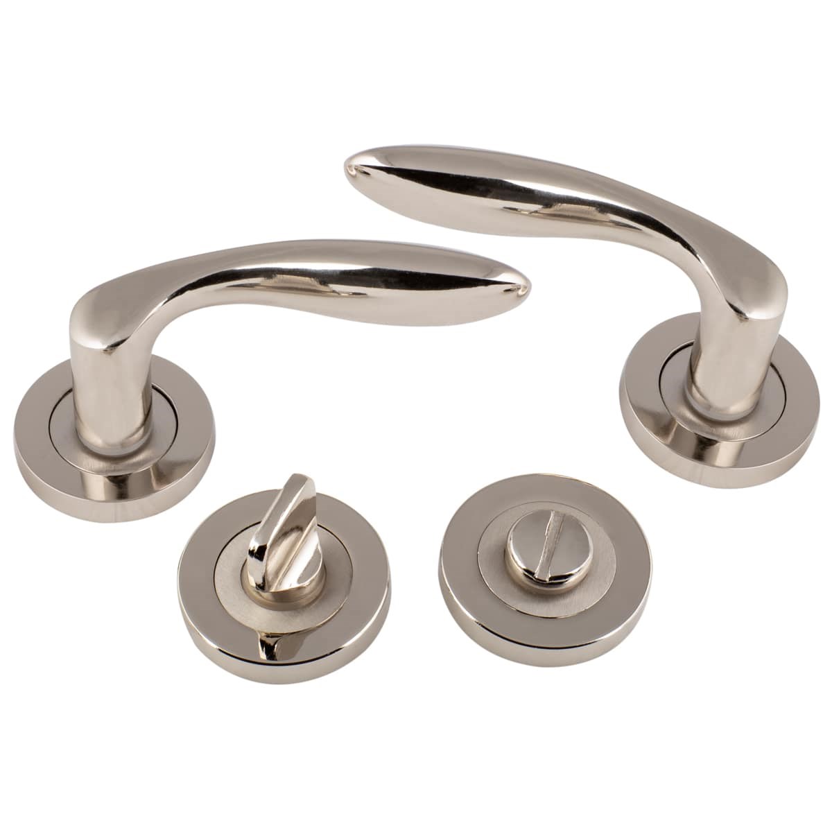 Yunus Rozetli Kapı Kolu Nikel|Saten