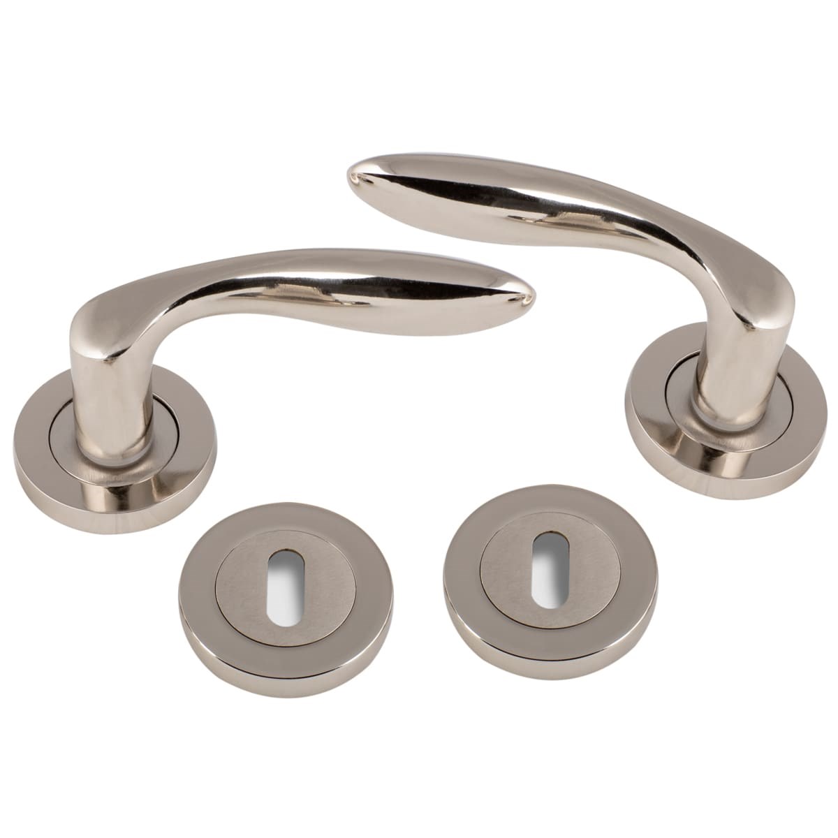 Yunus Rozetli Kapı Kolu Nikel|Saten