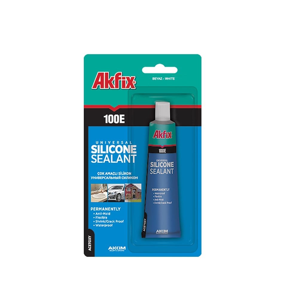 Akfix 100E Genel Amaçlı Tüp Silikon Beyaz 50 Ml Tüp