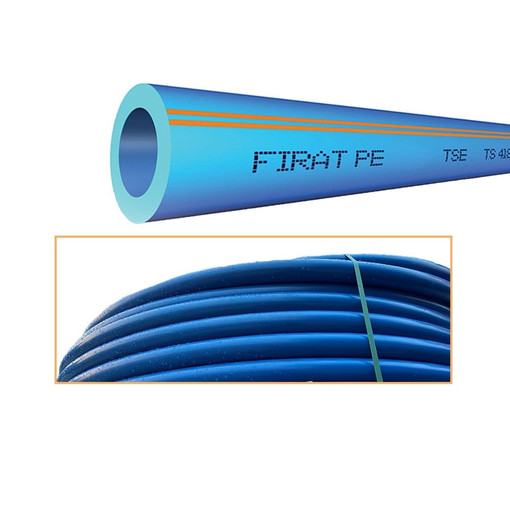 Fırat 32 Mm Mavi Kangal Boru Sulama Borusu 10 Atü (50 Metre)