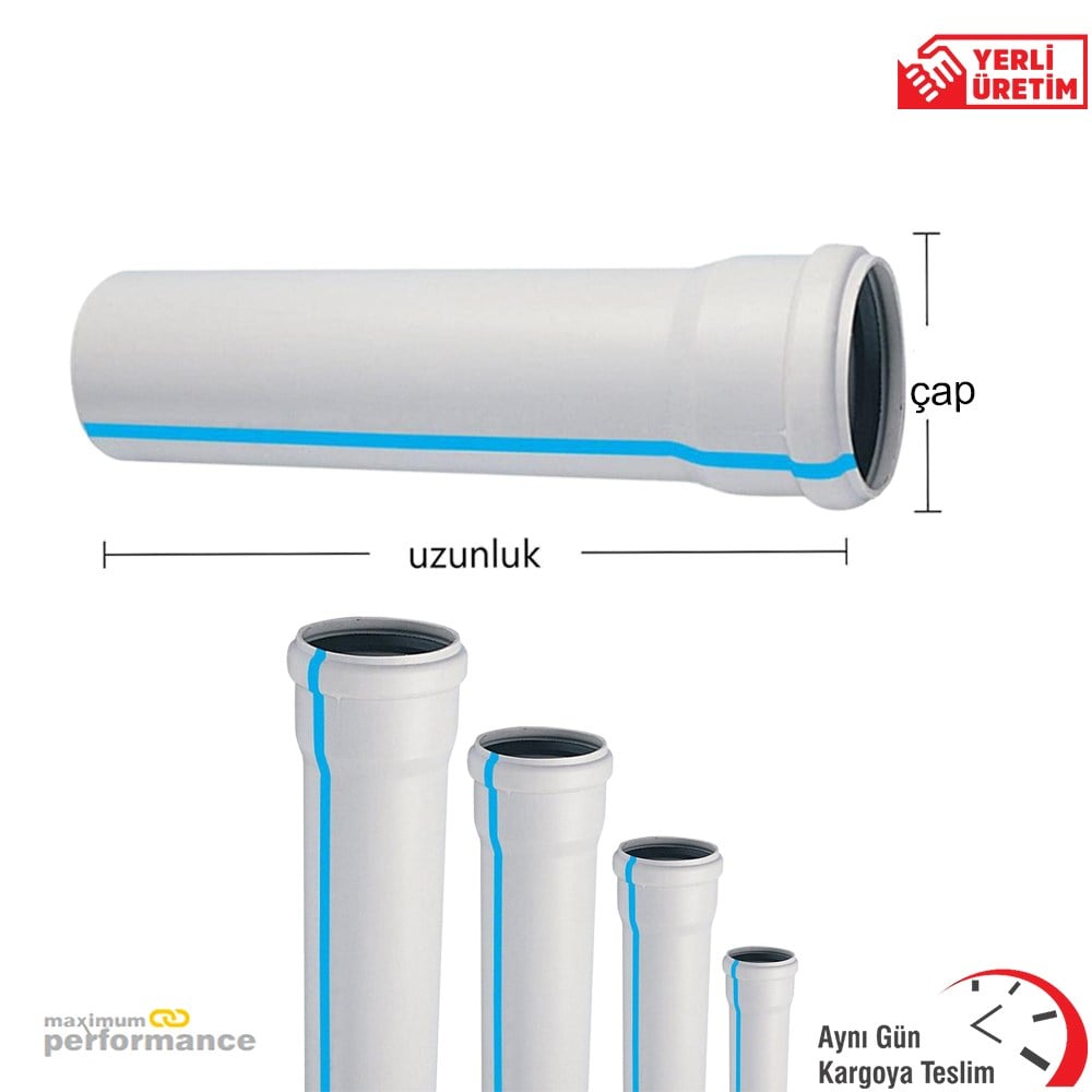Fırat Gediz 75 Mm * 500 Mm Pvc Atık Su Borusu 2.2 Mm