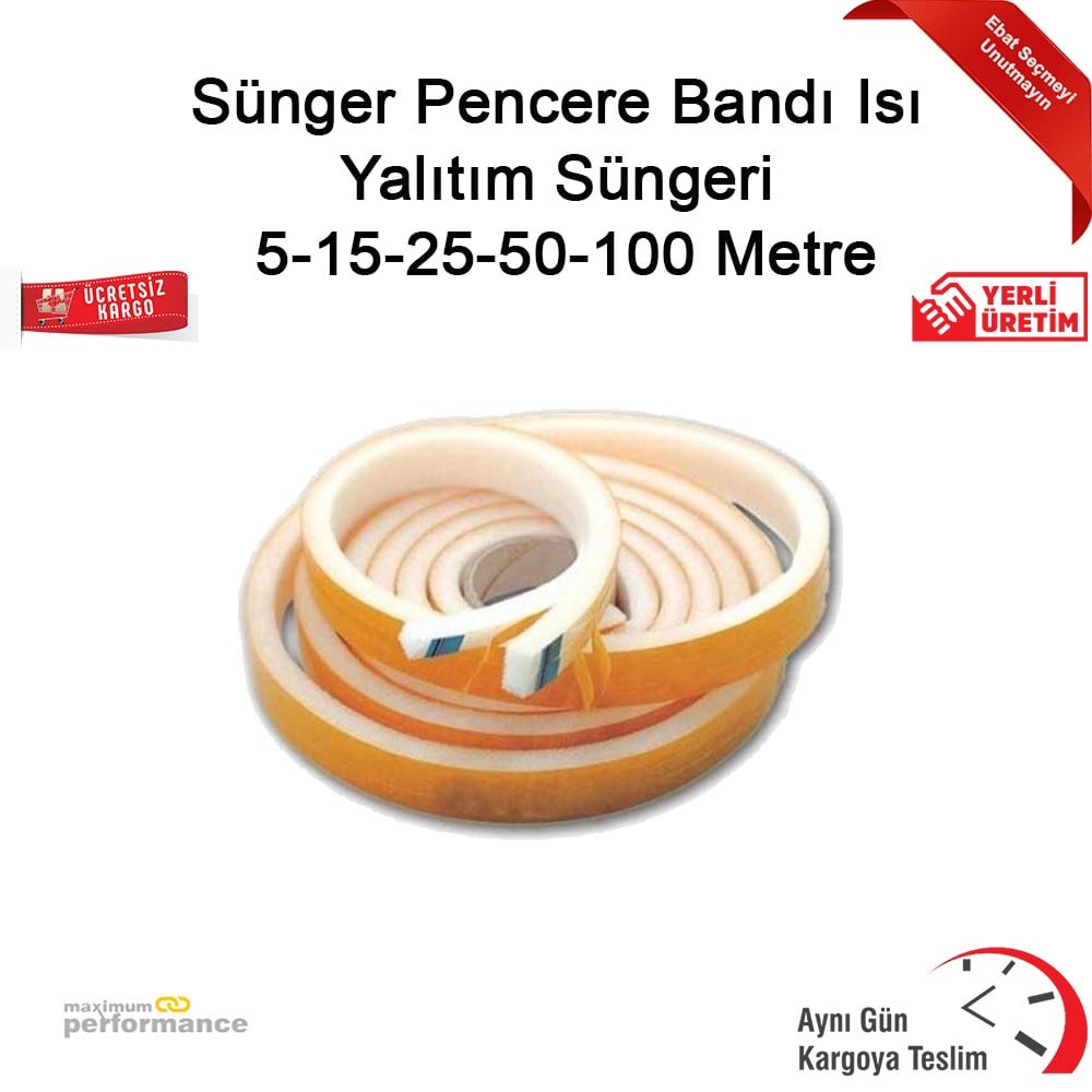 Sünger Pencere Bandı Isı Yalıtım Süngeri 5 15 25 50 100 Metre