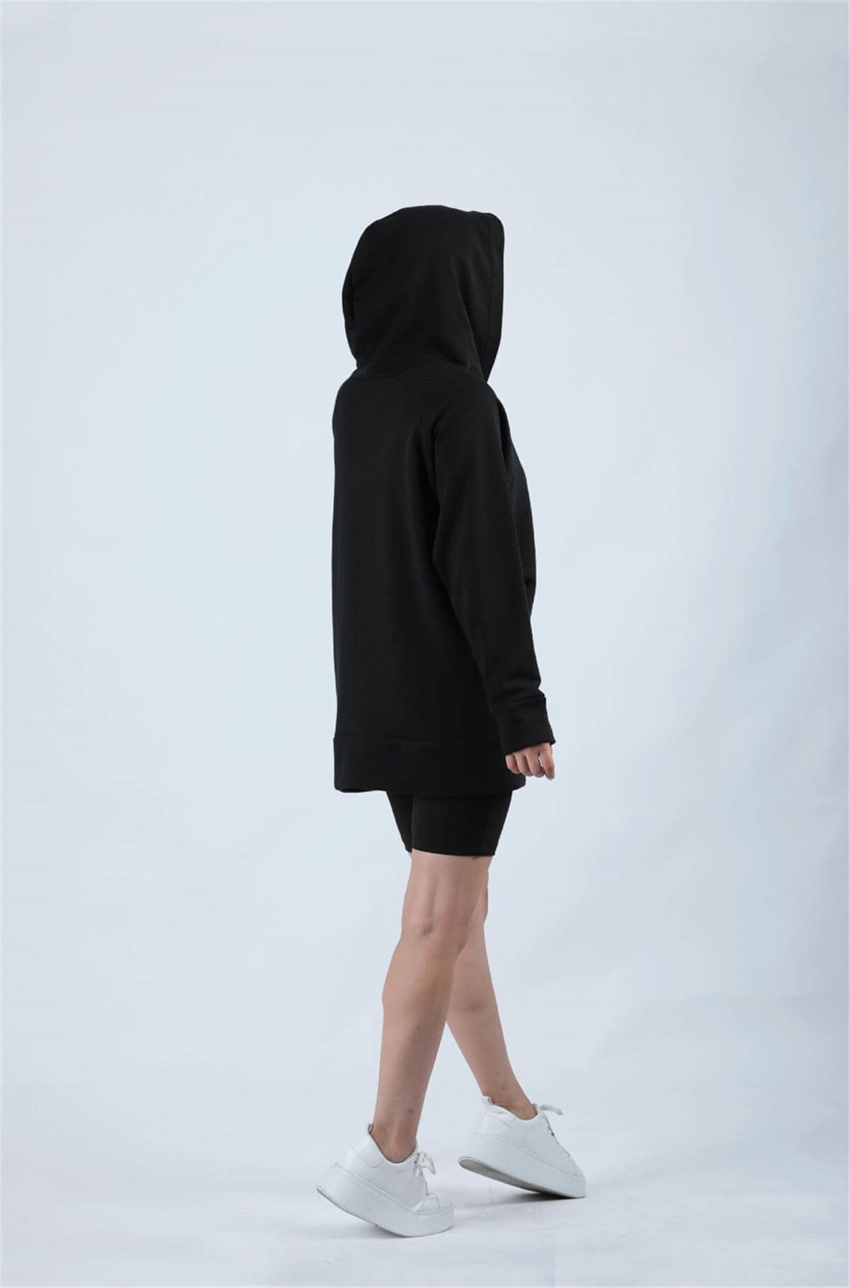 3 İplik Kumaş Oversize Sweat - Koyu Lacivert