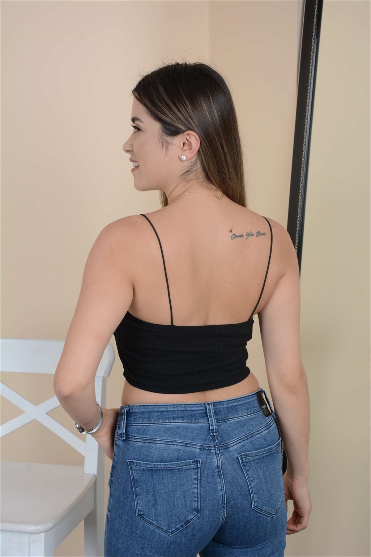 Askılı Crop Body - Siyah