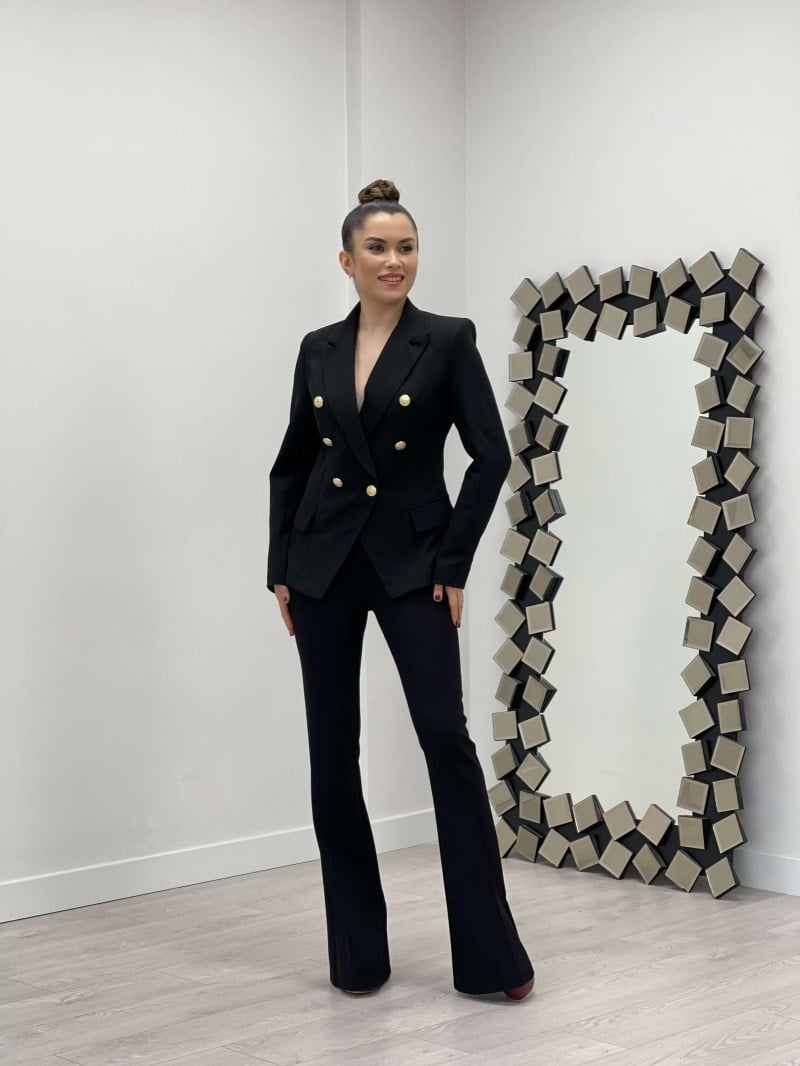Atlas Kumaş Blazer Ceket - SİYAH