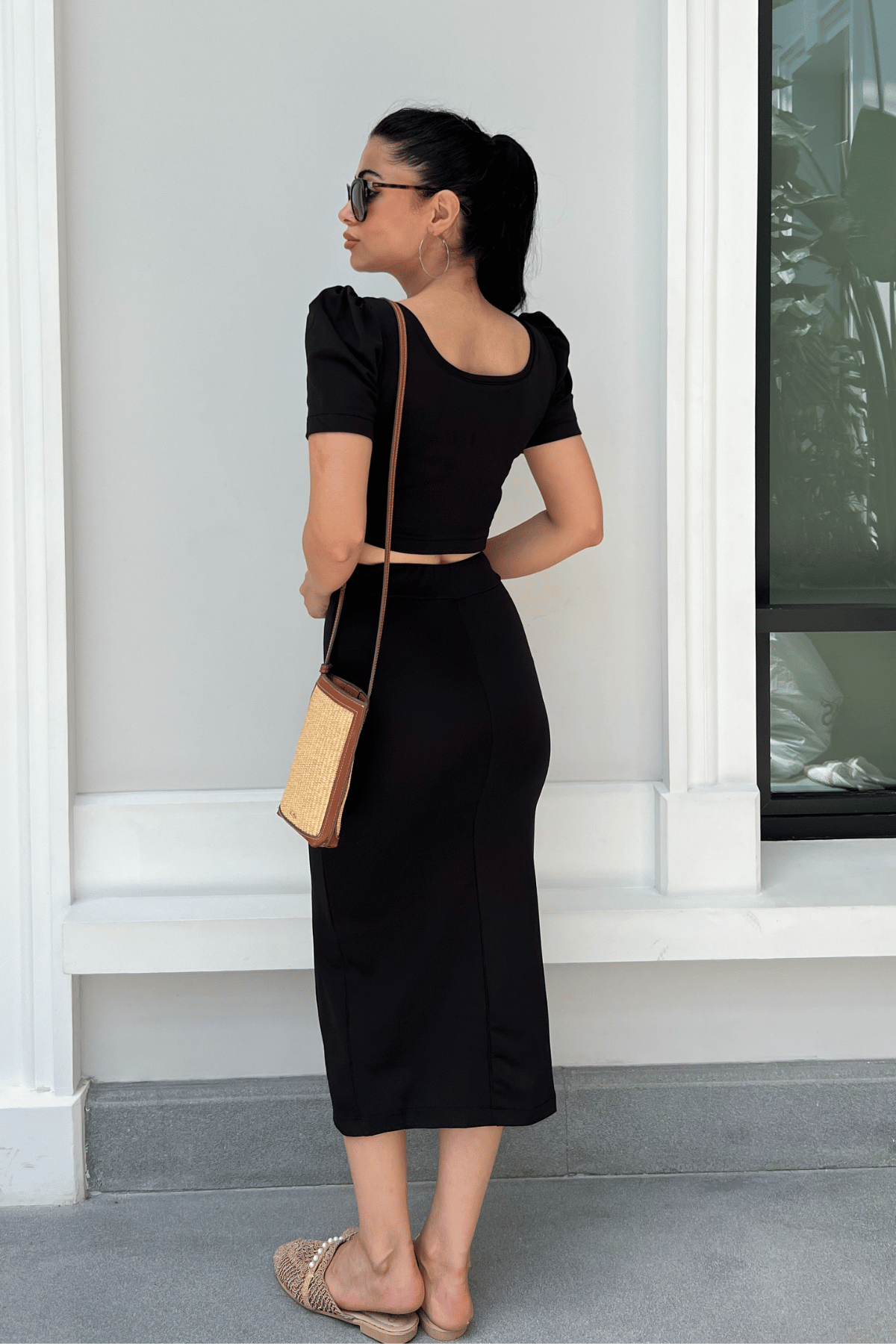 Scuba Fabric Double Suit - Black