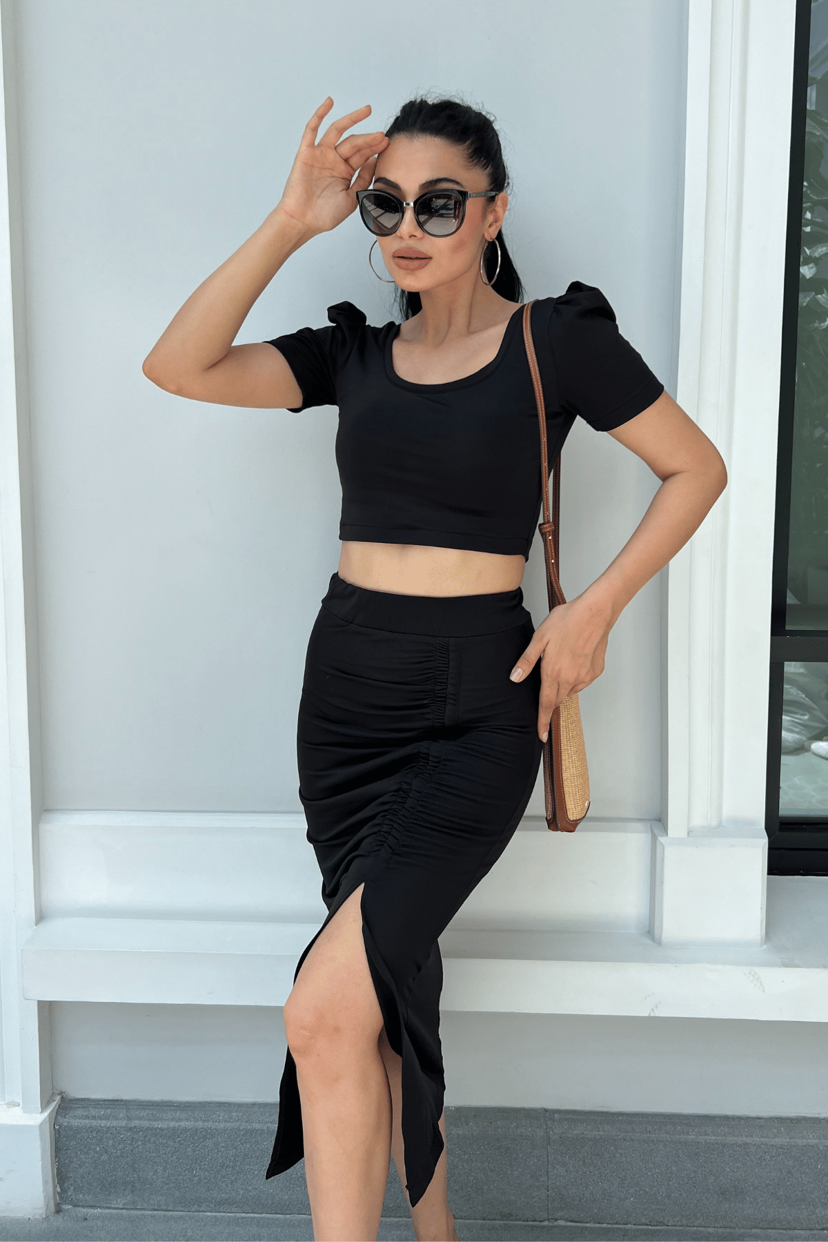 Scuba Fabric Double Suit - Black