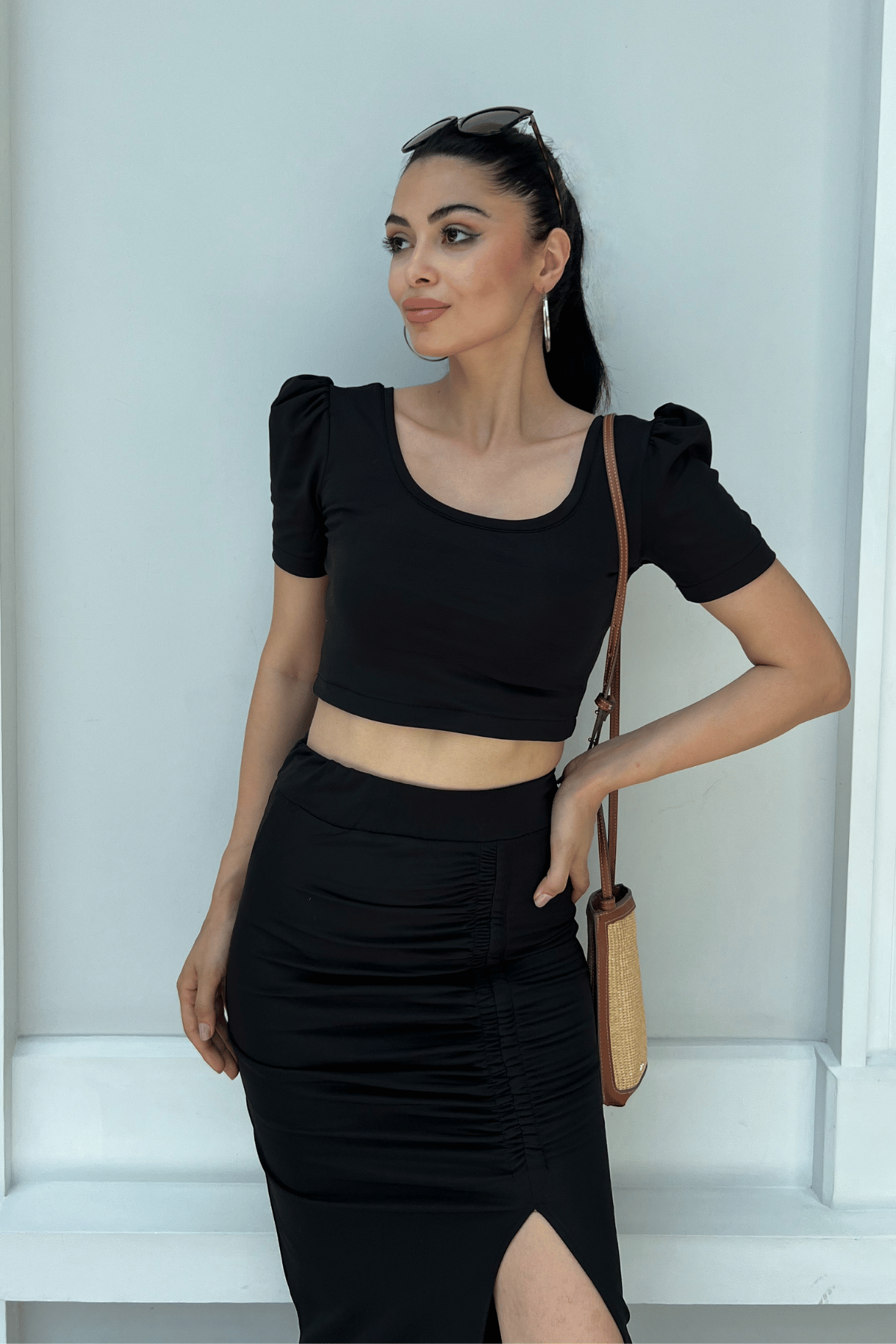 Scuba Fabric Double Suit - Black