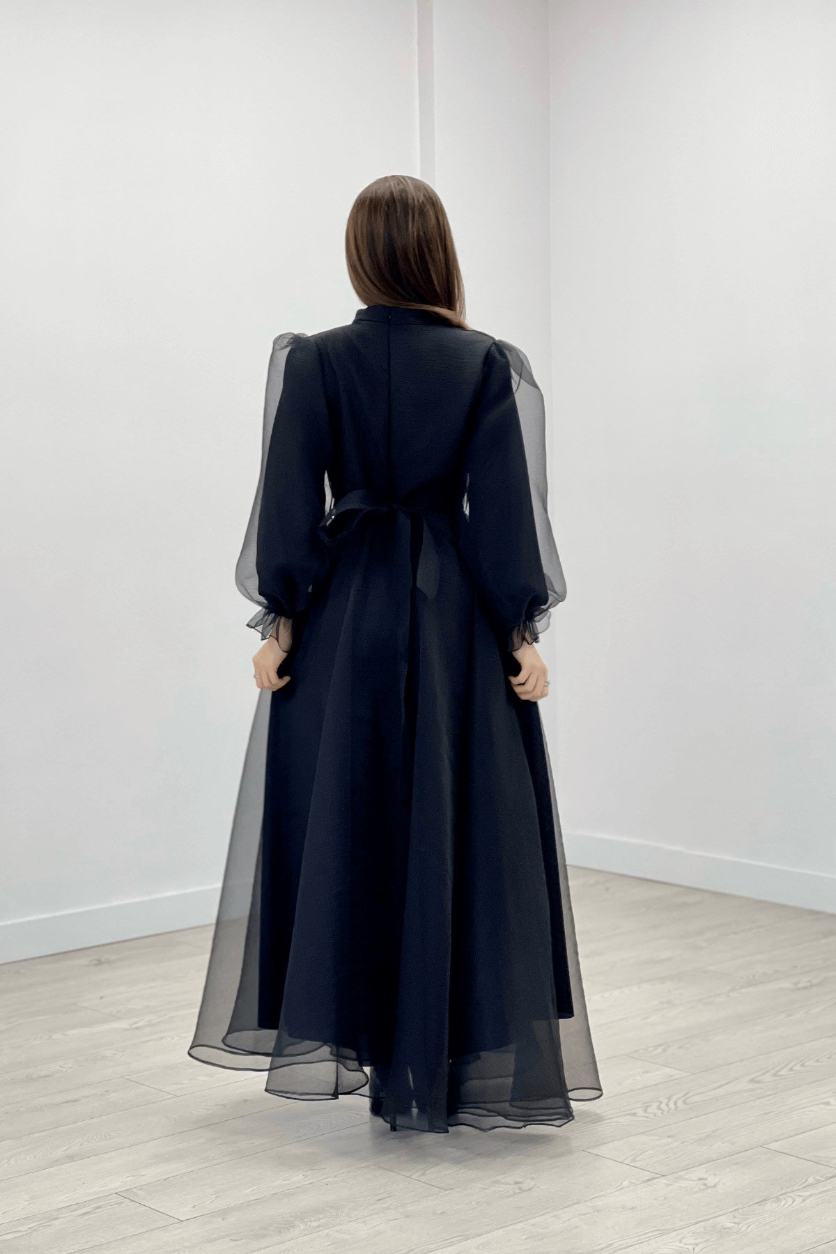 Dalya Organze Kumaş Abiye Ebise - SİYAH