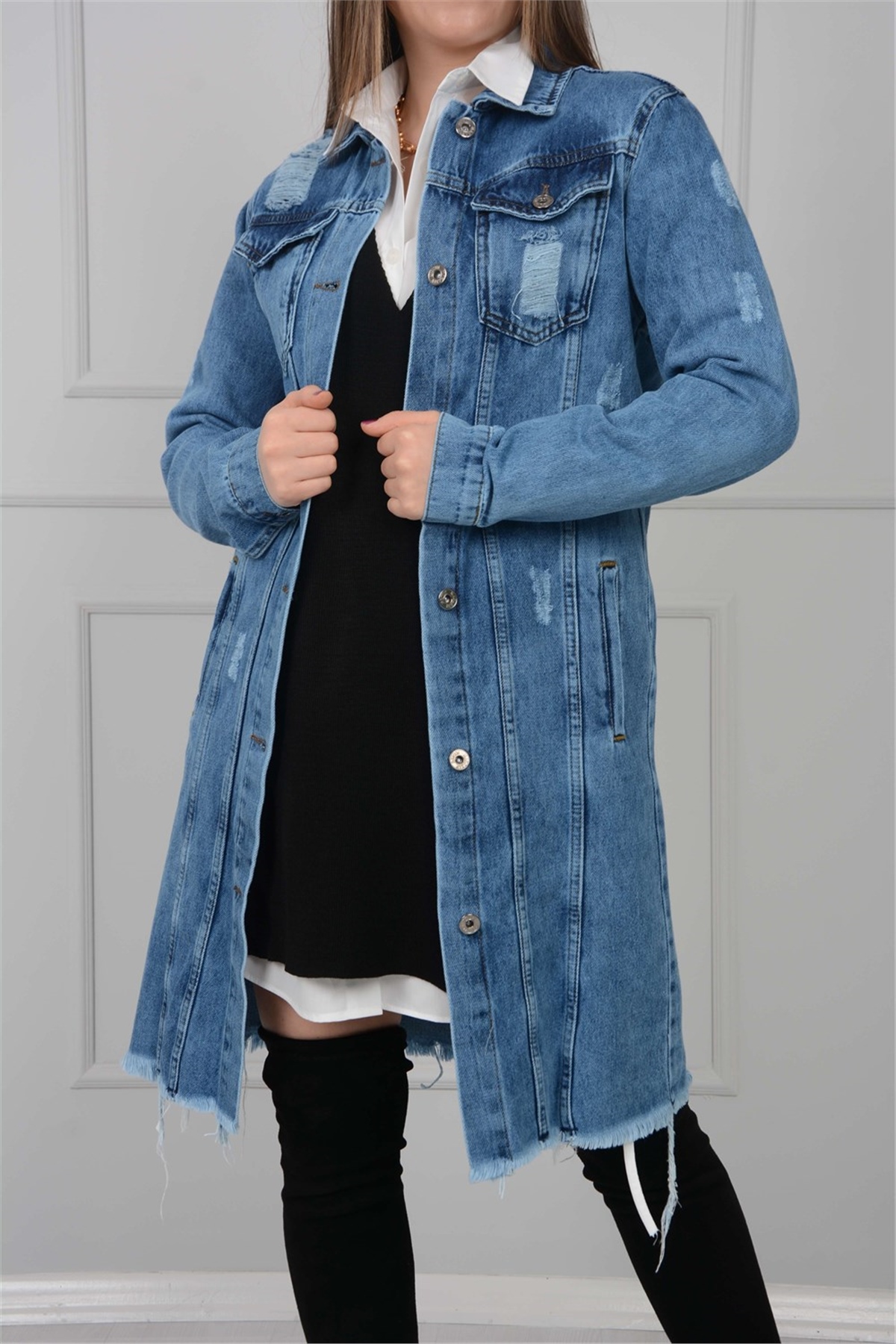Denim Ceket - Mavi
