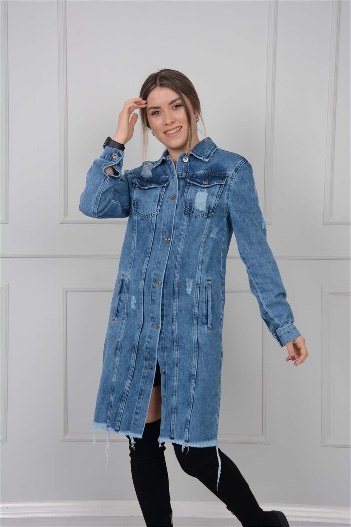 Denim Ceket - Mavi